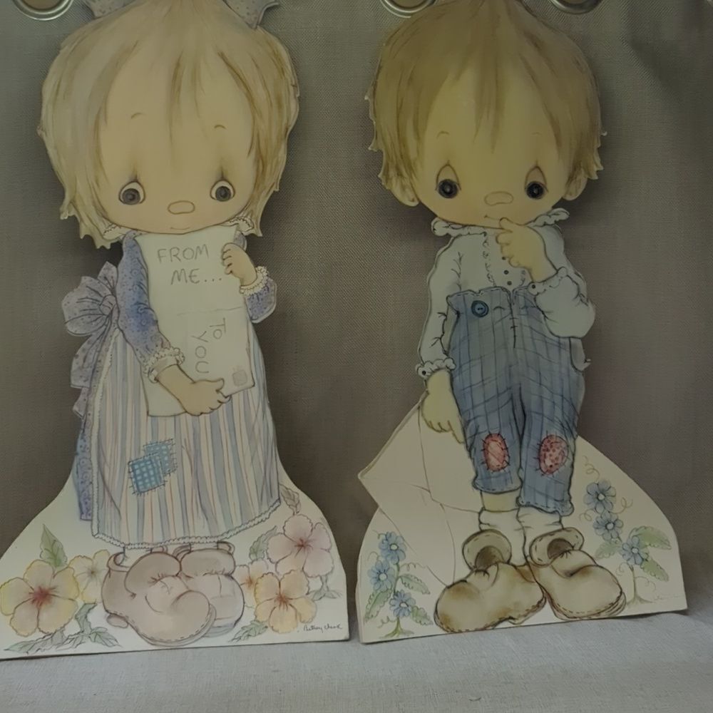 Betsey Clark Lunch Pail & Rare‎ Vintage Hallmark 24" Boy Girl Cardboard Cut Outs